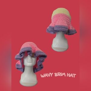 Pink and Purple Wavy Brim Hat